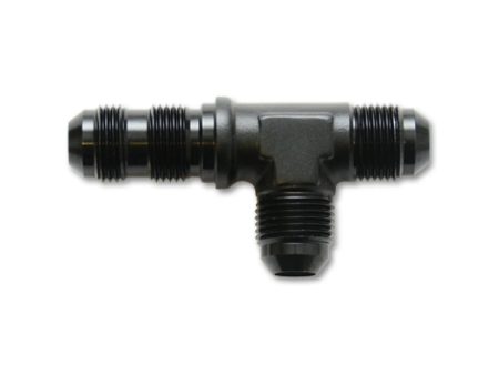 Vibrant -10AN Bulkhead Adapter Tee on Run Fittings - Anodized Black Only Online Sale