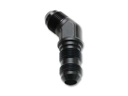 Vibrant -10AN Bulkhead Adapter 45 Degree Elbow Fitting - Anodized Black Only Sale